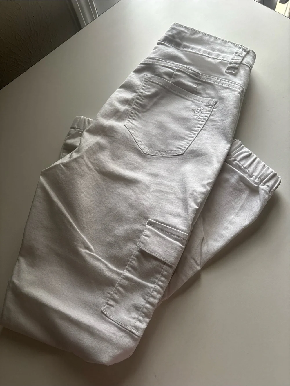 White Elastic Waist Casual Jeans for Women’s